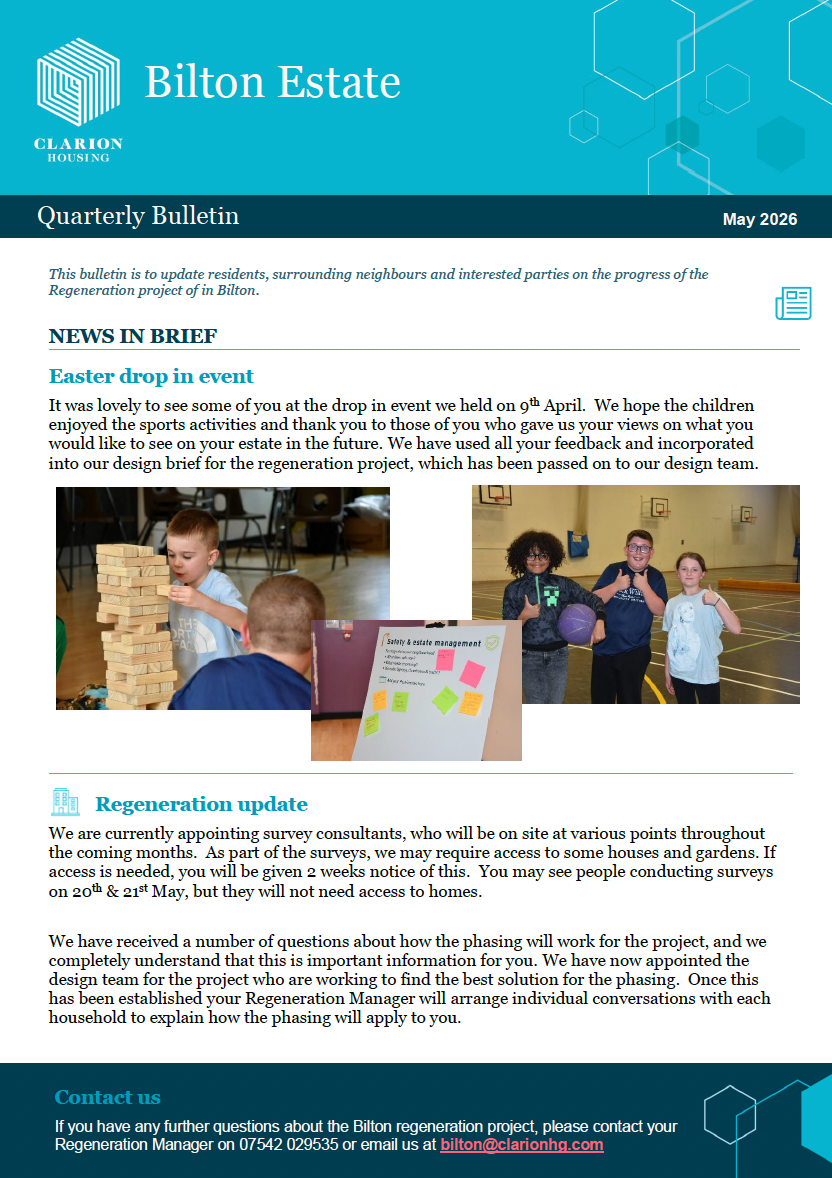 Front page of May Newsletter